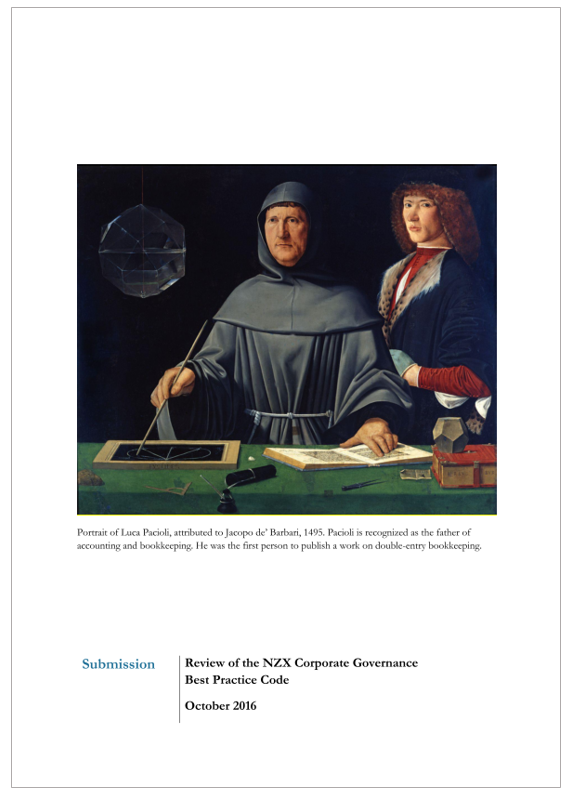 Submission 2016/06 – Review of the NZX Corporate Governance Best Practice Code
