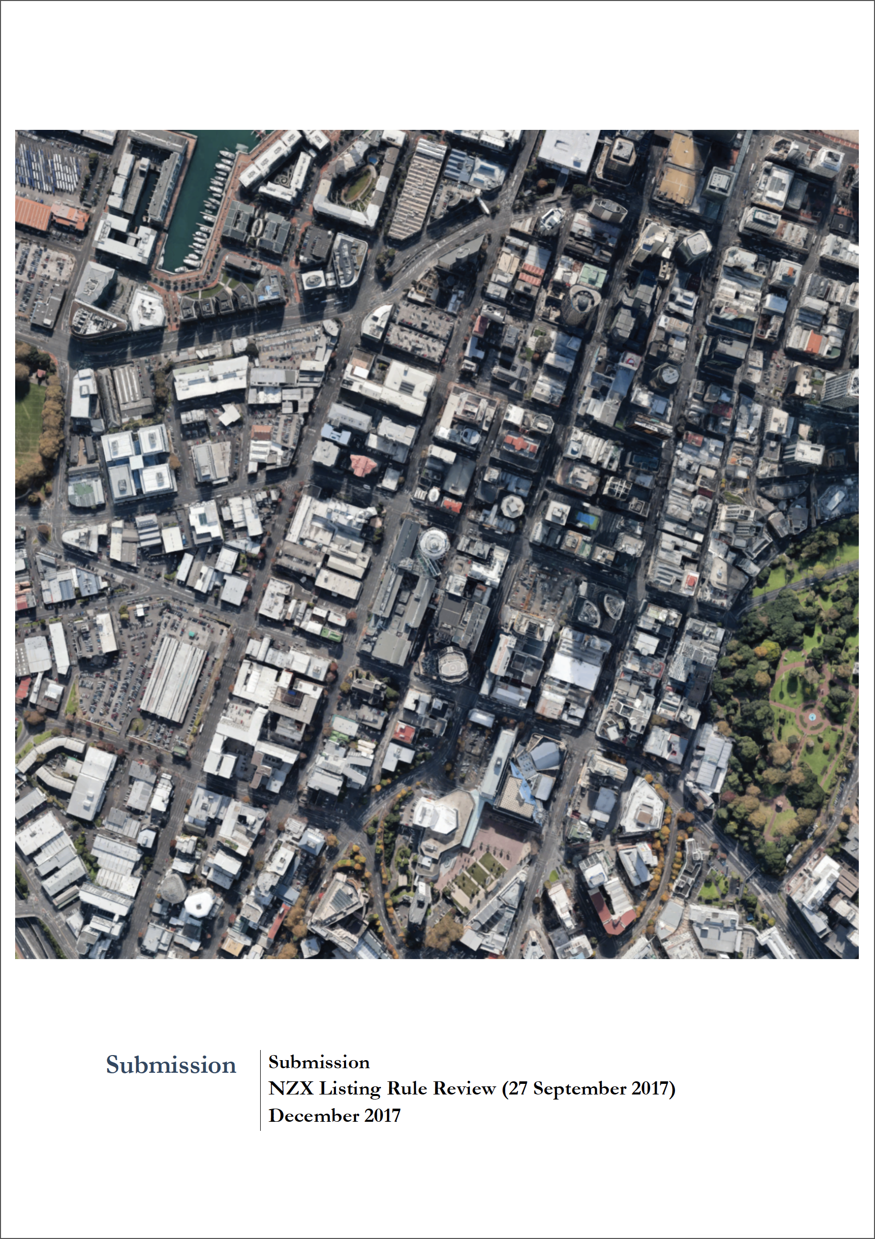 Submission 2017/05 – NZX Listing Rule Review (27 September 2017)