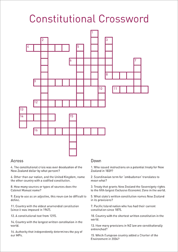 Constitutional Crossword 