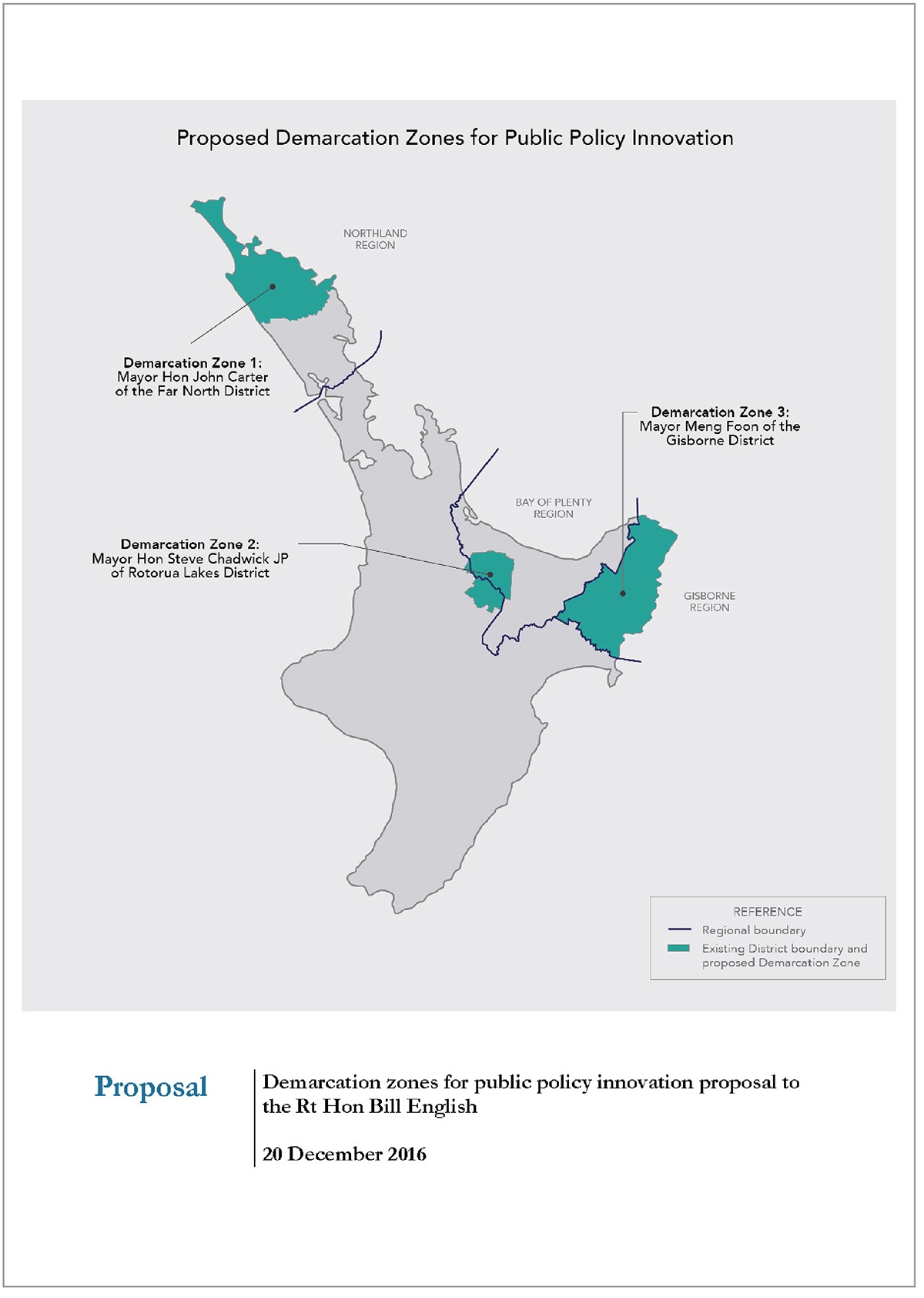 Proposal 2016/08 – Demarcation zones for public policy innovation proposal to the Rt Hon Bill English