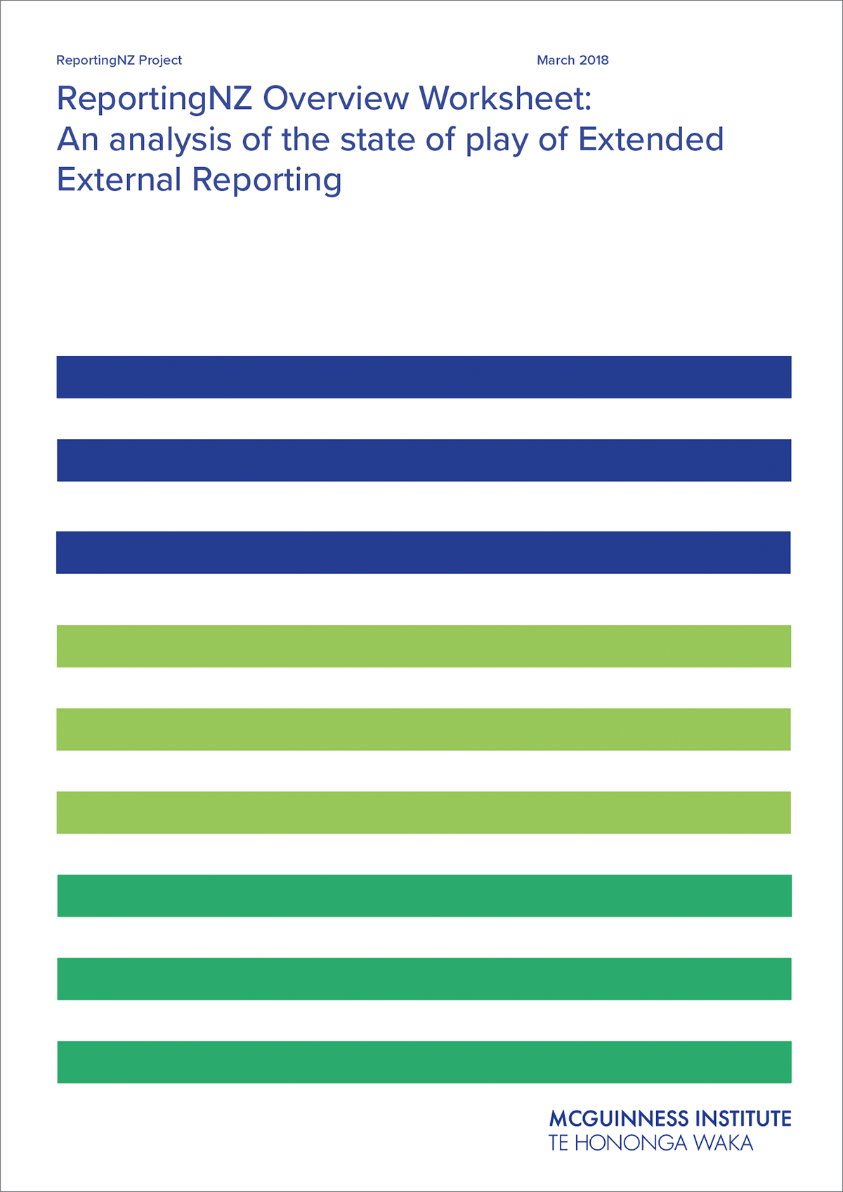 ReportingNZ Overview Worksheet: An analysis of the state of play of Extended External Reporting