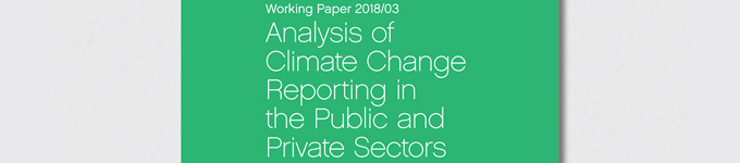 Working Paper 2018/03 – Analysis of Climate Change Reporting in the Public and Private Sectors now published, demonstrating low levels of climate change reporting