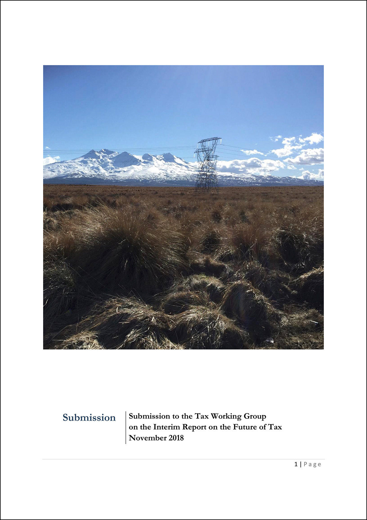 Submission 2018/05 – The Interim Report on the Future of Tax