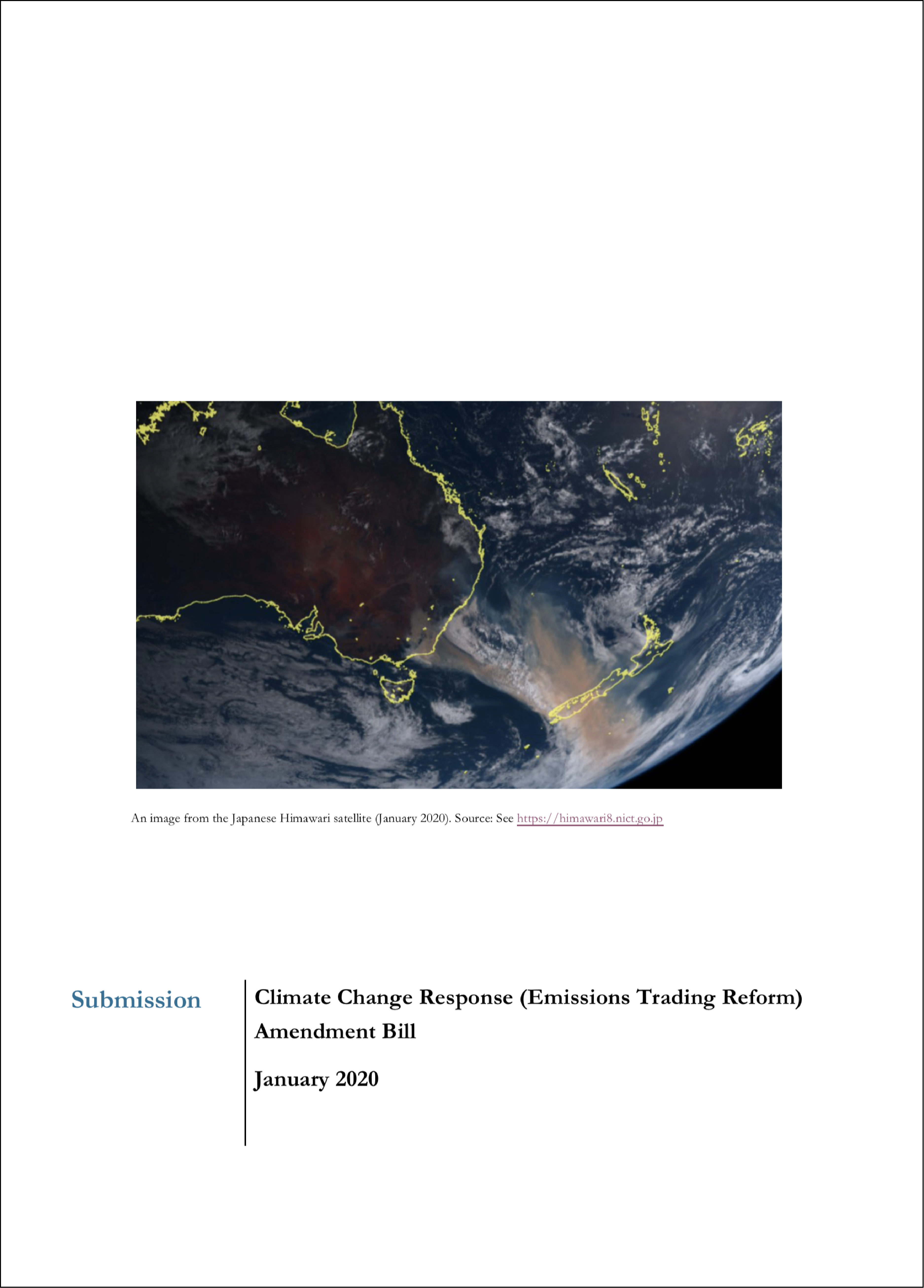 Submission 2020/01– Climate Change Response (Emissions Trading Reform) Amendment Bill 