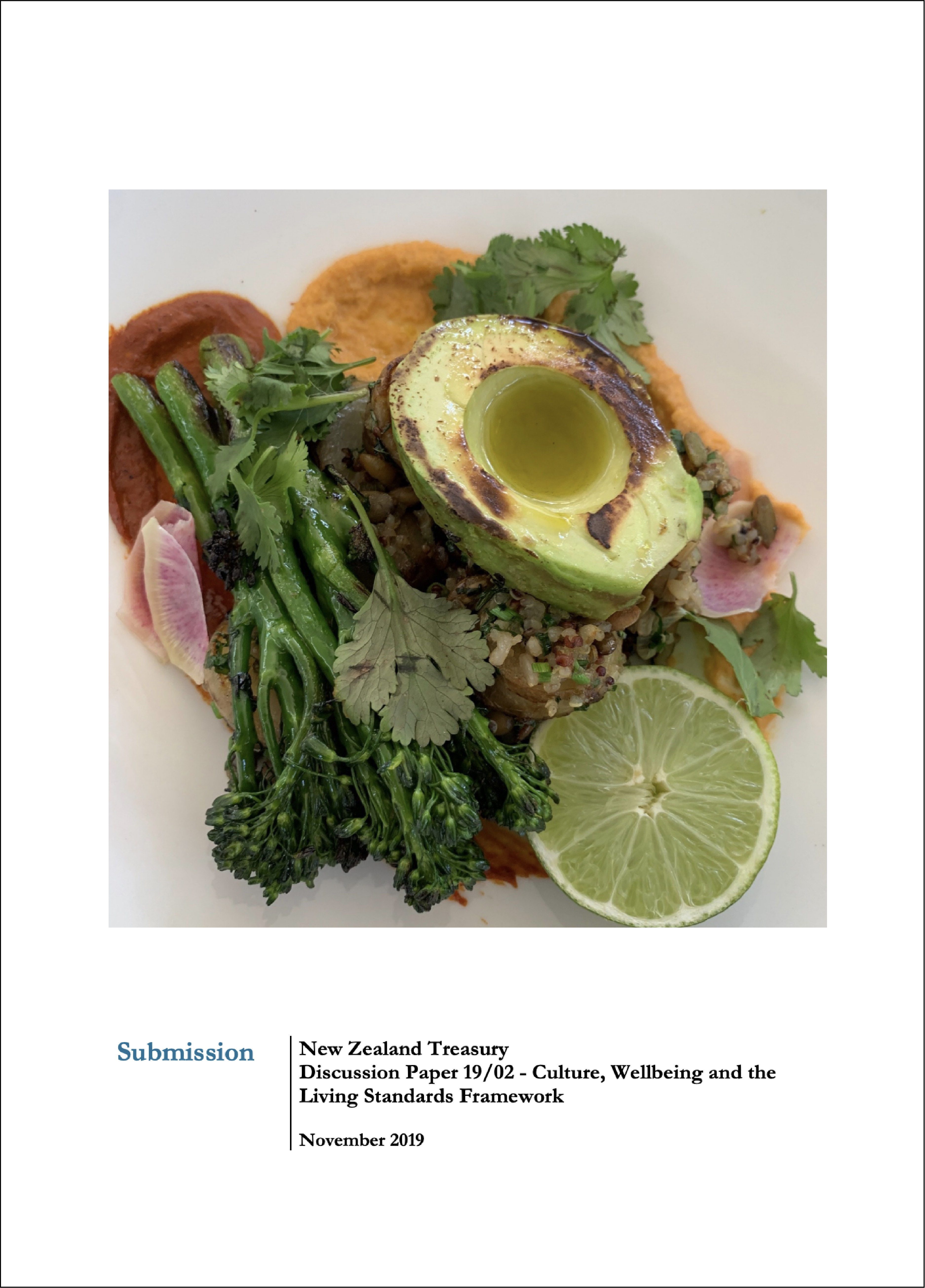 Submission 2019/07 – Discussion Paper 19/02: Culture, Wellbeing and the Living Standards Framework