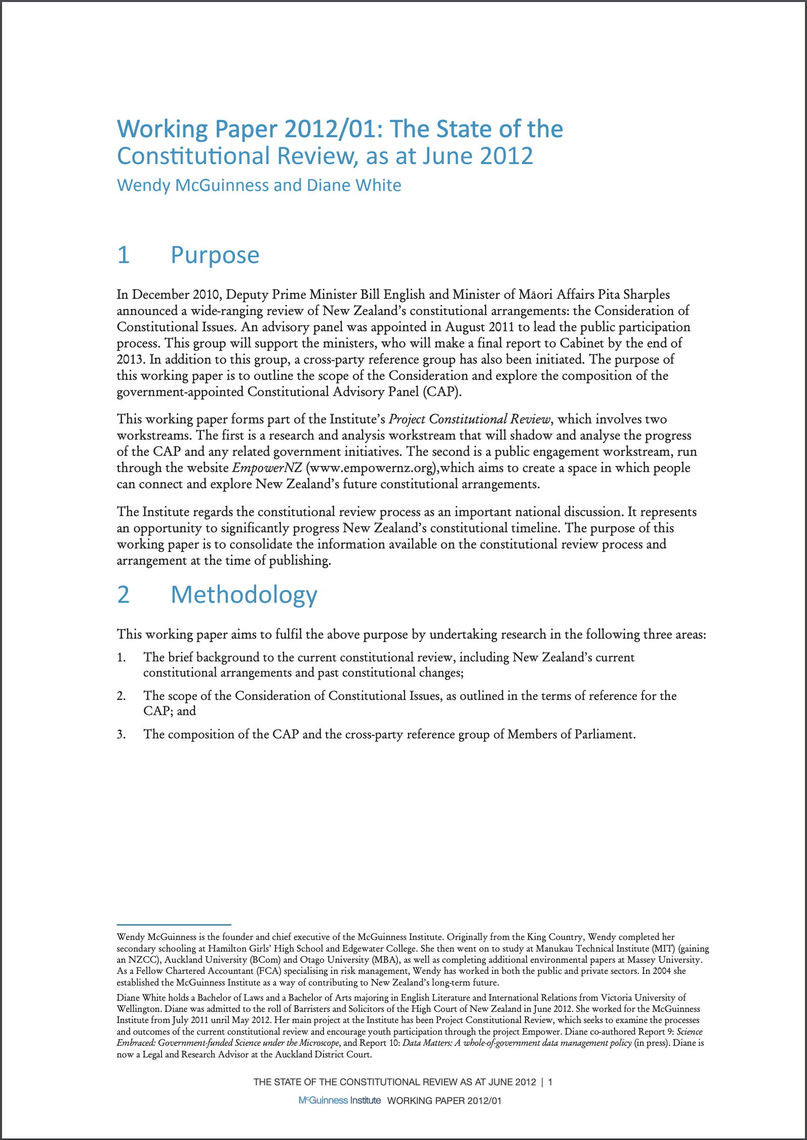 Cover of Working Paper 2012/01