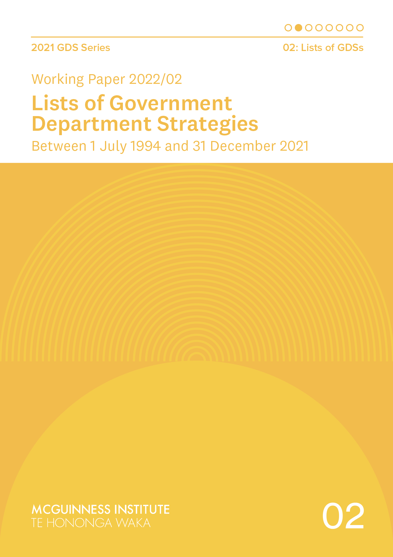 Working Paper 2022/02 - List of Government Department Strategies