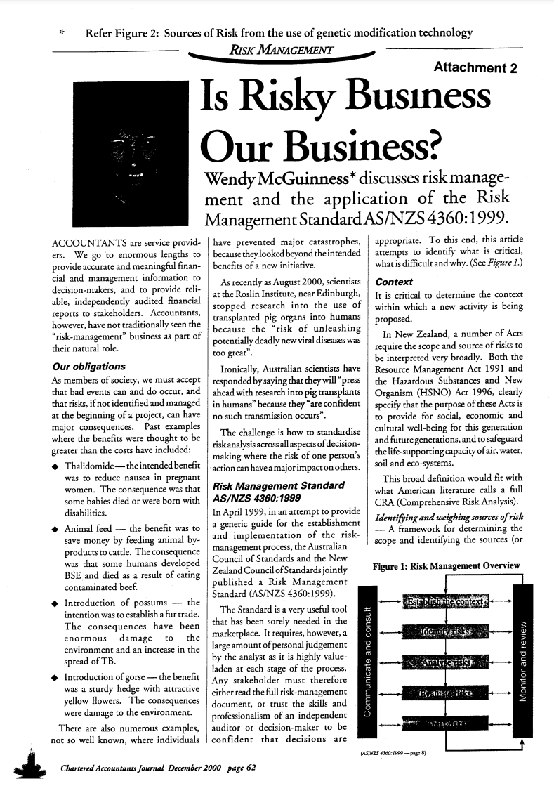 Is Risky Business Our Business?