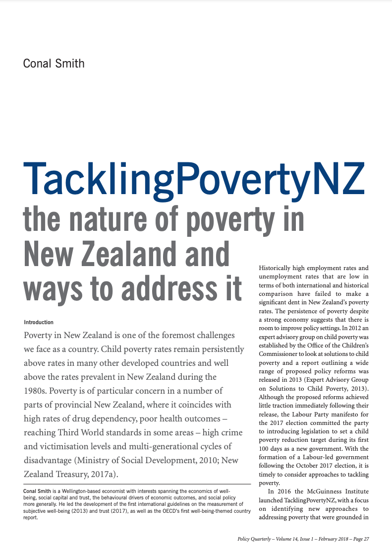 TacklingPovertyNZ – the nature of poverty in New Zealand and ways to address it