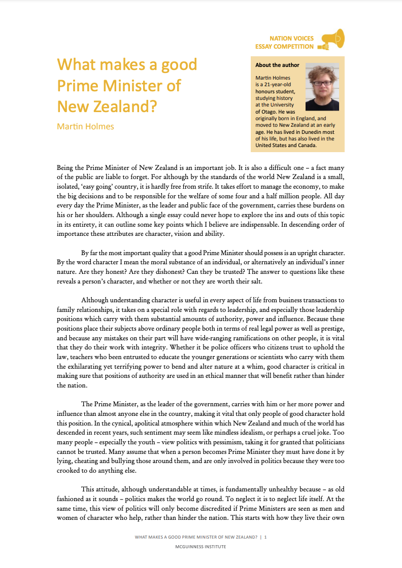 What makes a good Prime Minister of New Zealand?