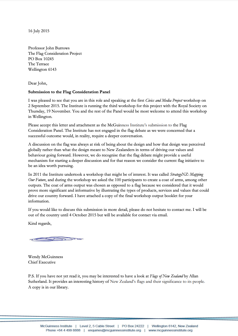 Submission 2015/03 – Flag Consideration Panel