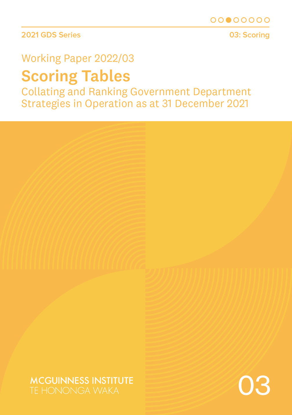 Working Paper 2022/03 – Scoring Tables Collating and Ranking Government Department Strategies in Operation as at 31 December 2021