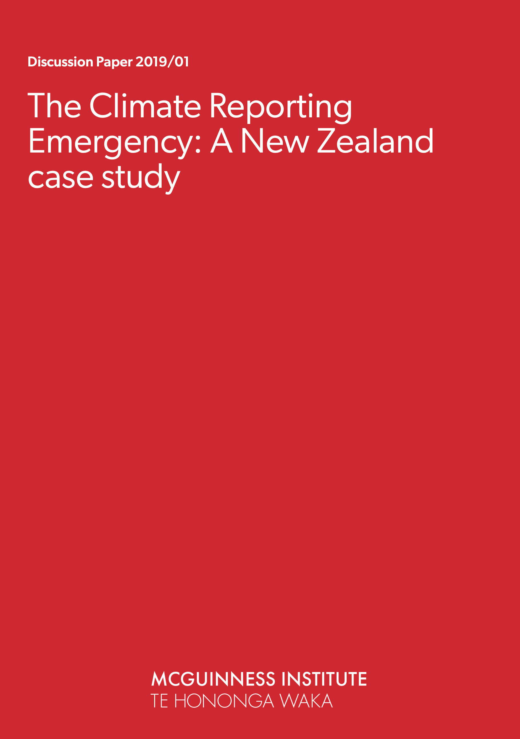 Discussion Paper 2019/01 – The Climate Reporting Emergency: A New Zealand case study