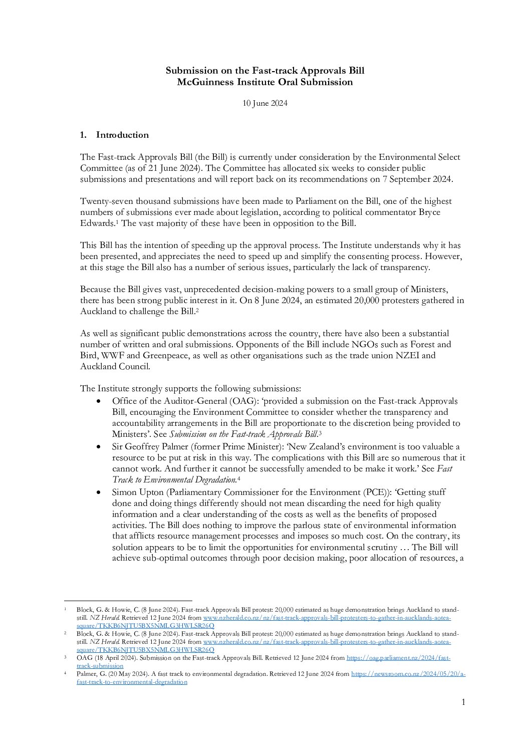 Submission 2024/03 – Fast-track Approvals Bill