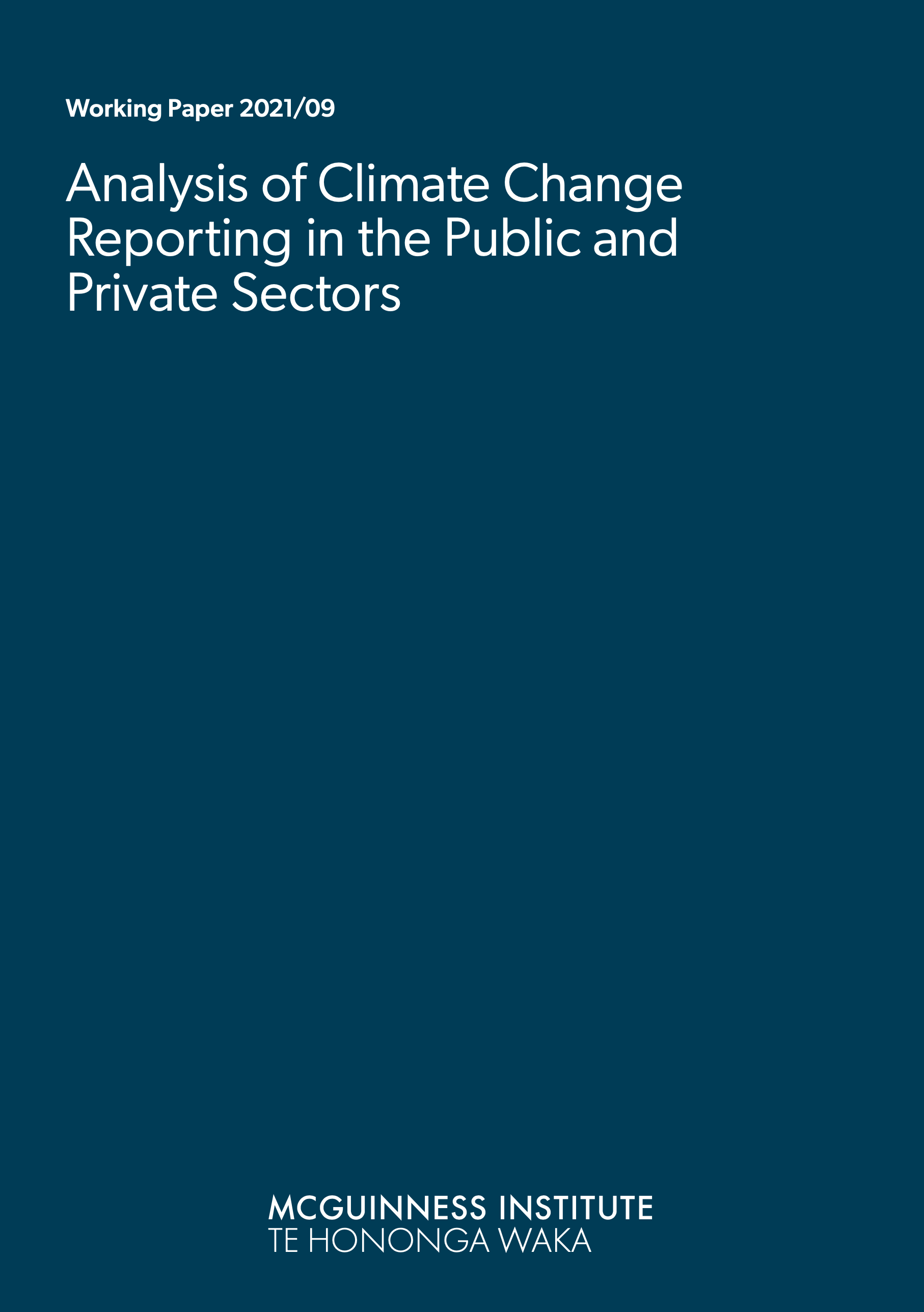 Working Paper 2021/09 – Analysis of climate change reporting in the public and private sectors