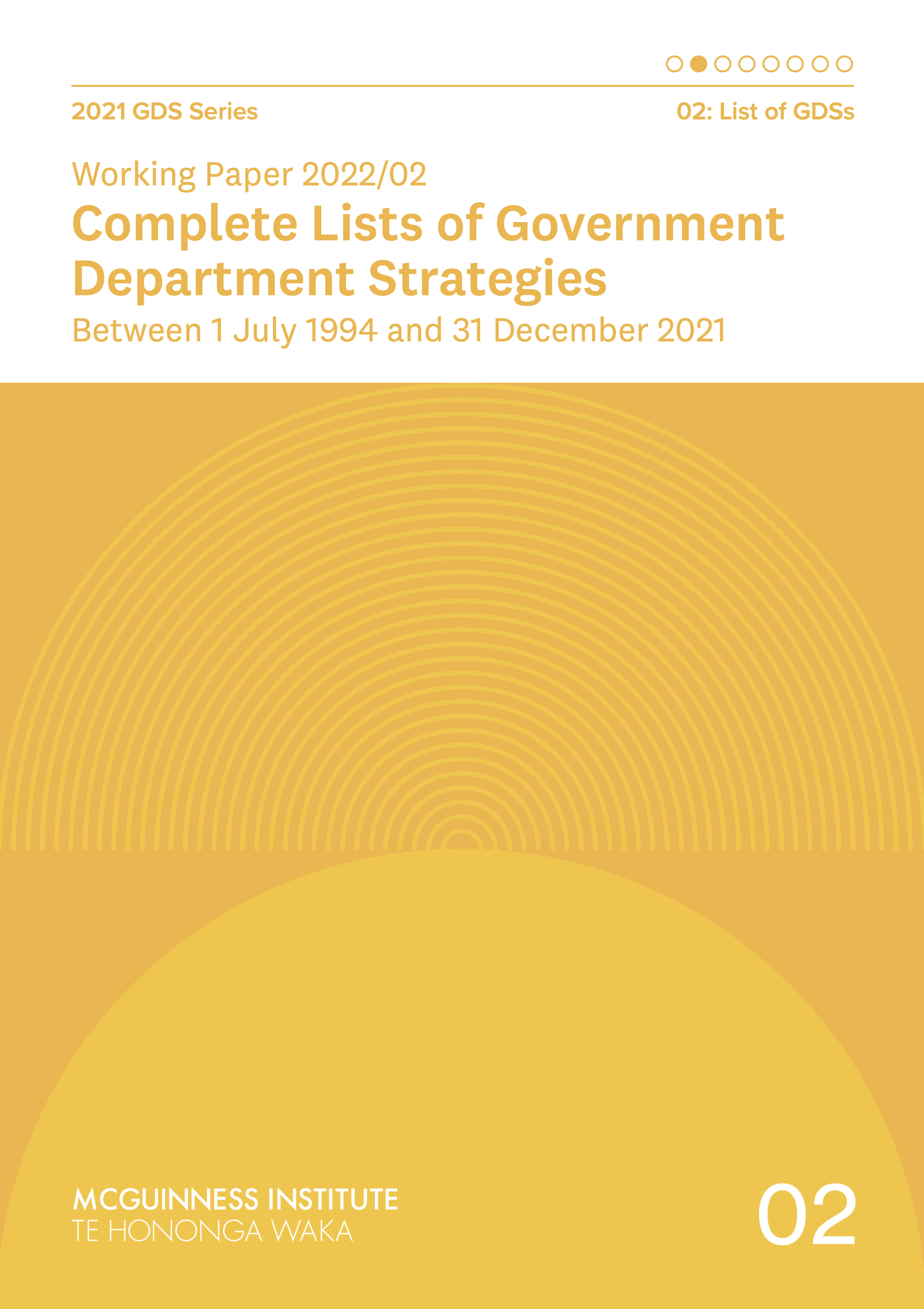 Working Paper 2022/02 – Complete Lists of Government Department Strategies Between 1 July 1994 and 31 December 2021