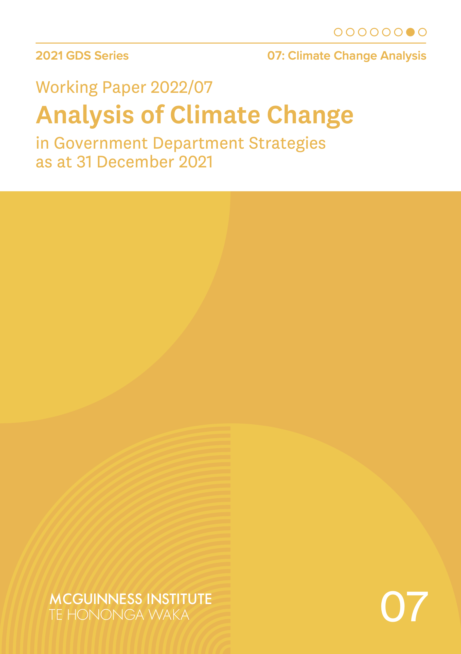 Working Paper 2022/07 – Analysis of Climate Change in Government Department Strategies as at 31 December 2021