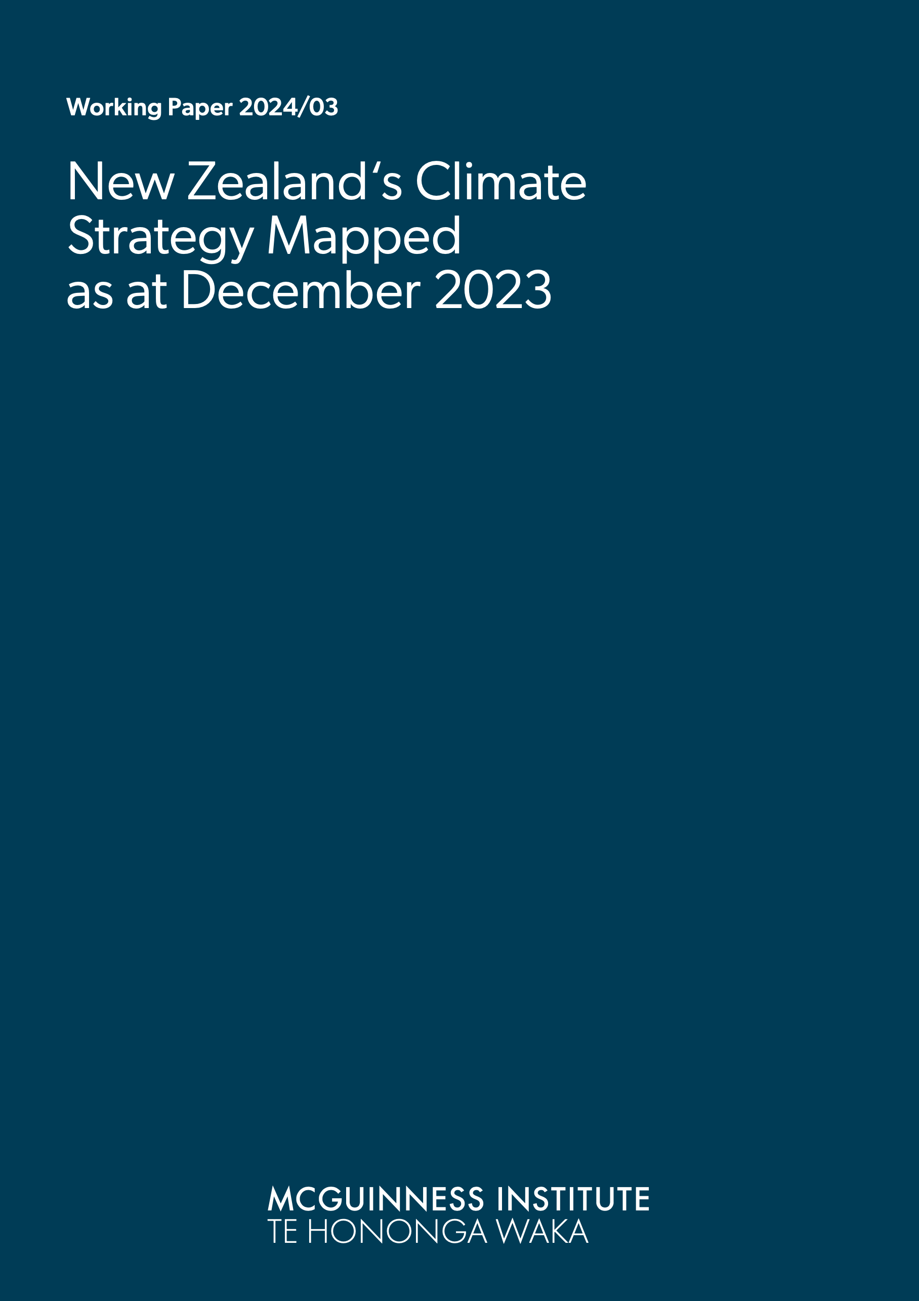 Working Paper 2024/03 – New Zealand's Climate Strategy Mapped as at December 2023 