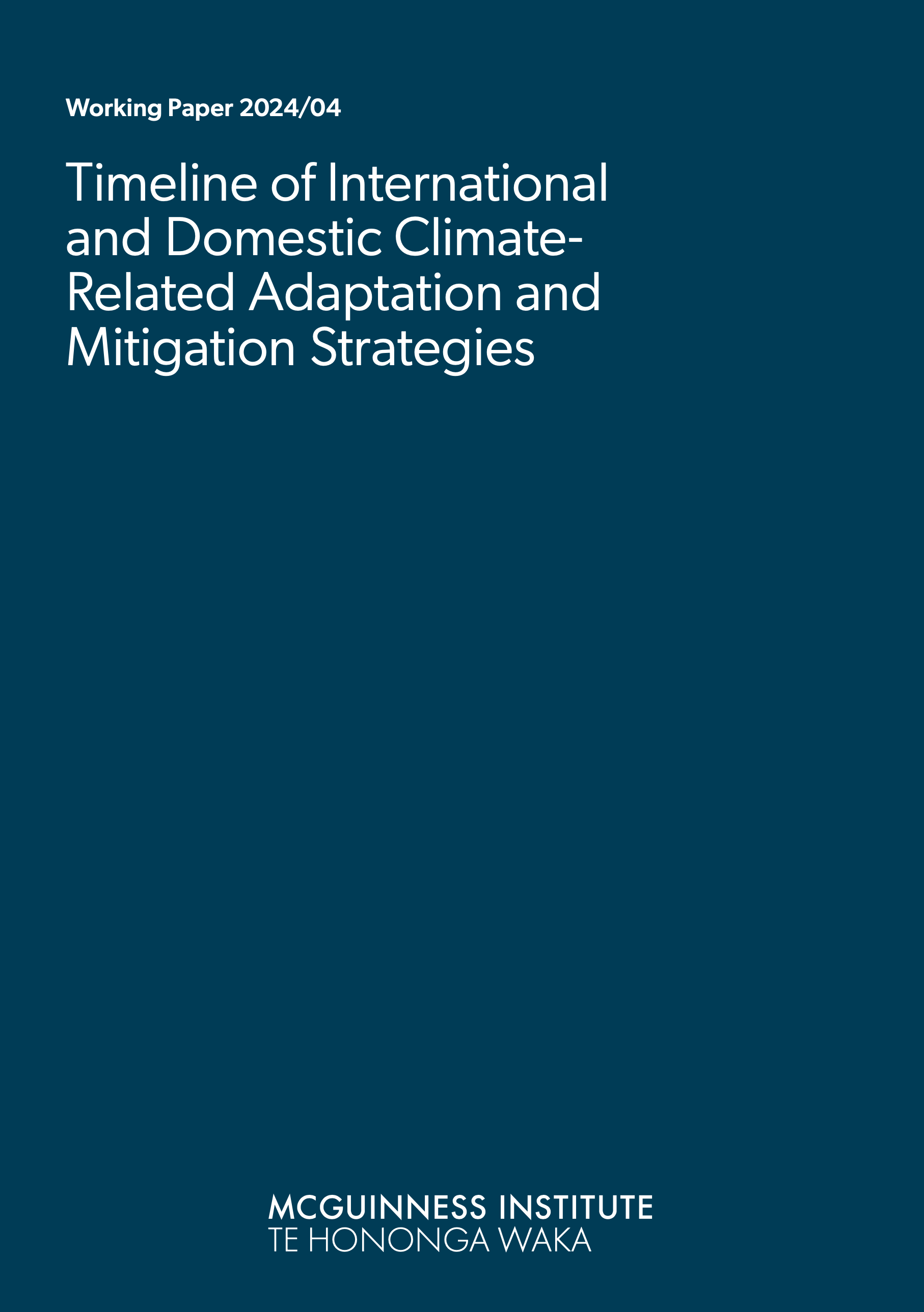Working Paper 2024/04 – Timeline of international and domestic climate-related adaptation and mitigation strategies