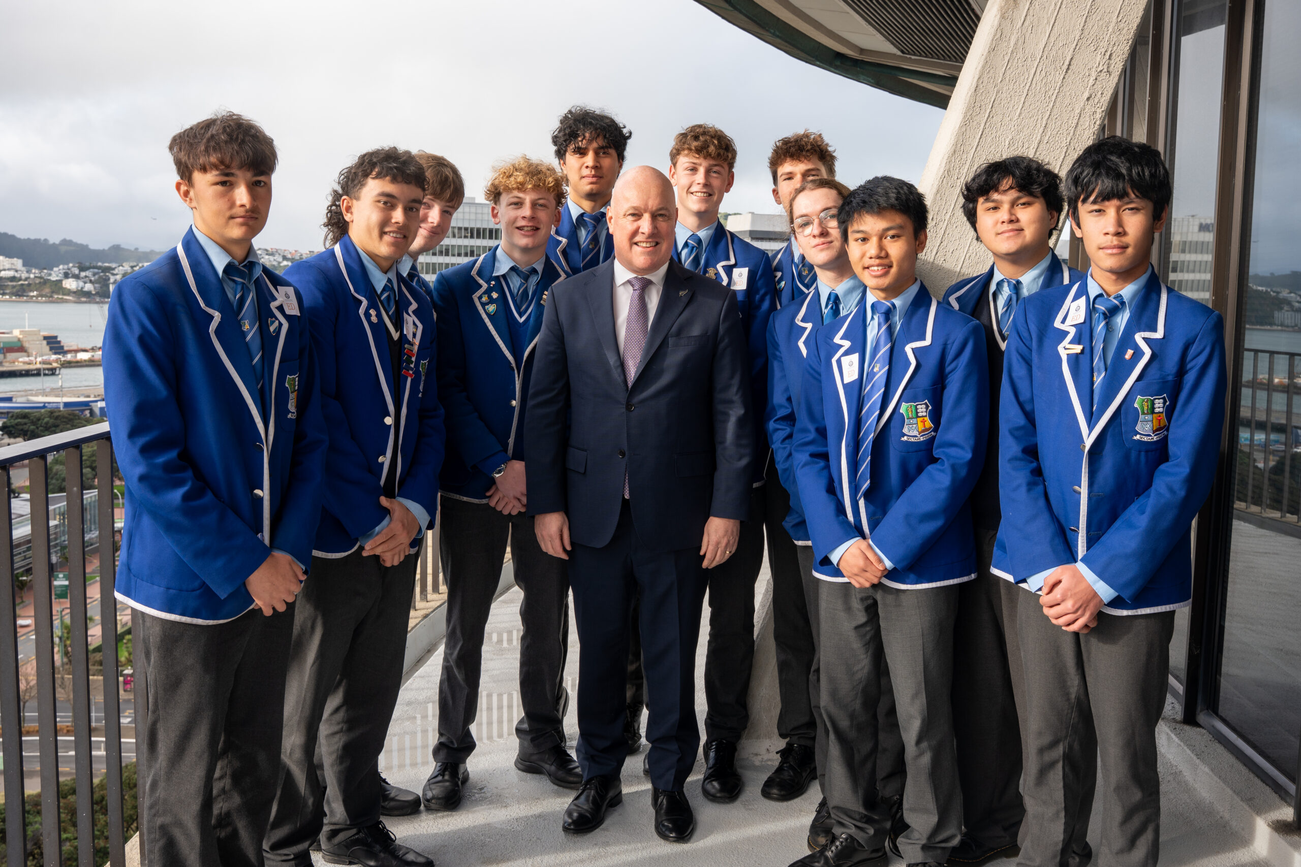 PM Christopher Luxon and St Patricks College boys