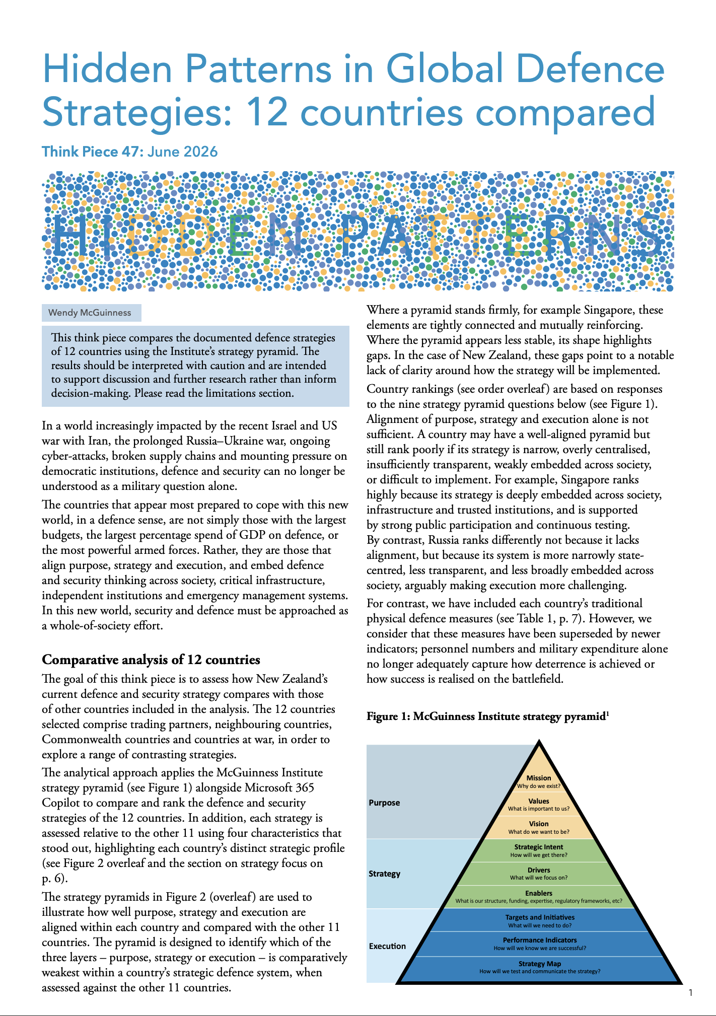 Think Piece 47 – Hidden Patterns in Global Defence Strategies: 12 countries compared 2023 GDS Index Handbook